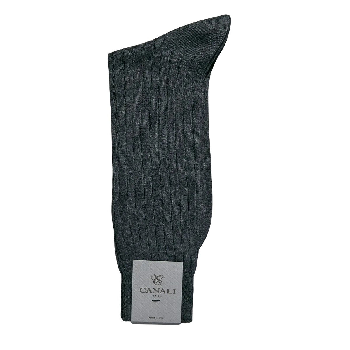 Grey Ribbed Cotton Socks