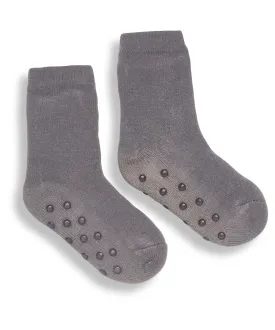 Grey - The kids Ribbon luxury Eskimo-style fleece socks