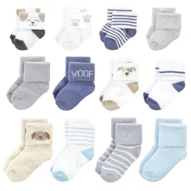 Hudson Baby Grow With Me Socks 12pk, Dog