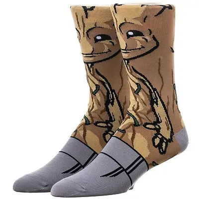 I am Groot Cartoon Socks, Fun Novelty Unisex 360 Degree Artwork Character Designed Crew Socks