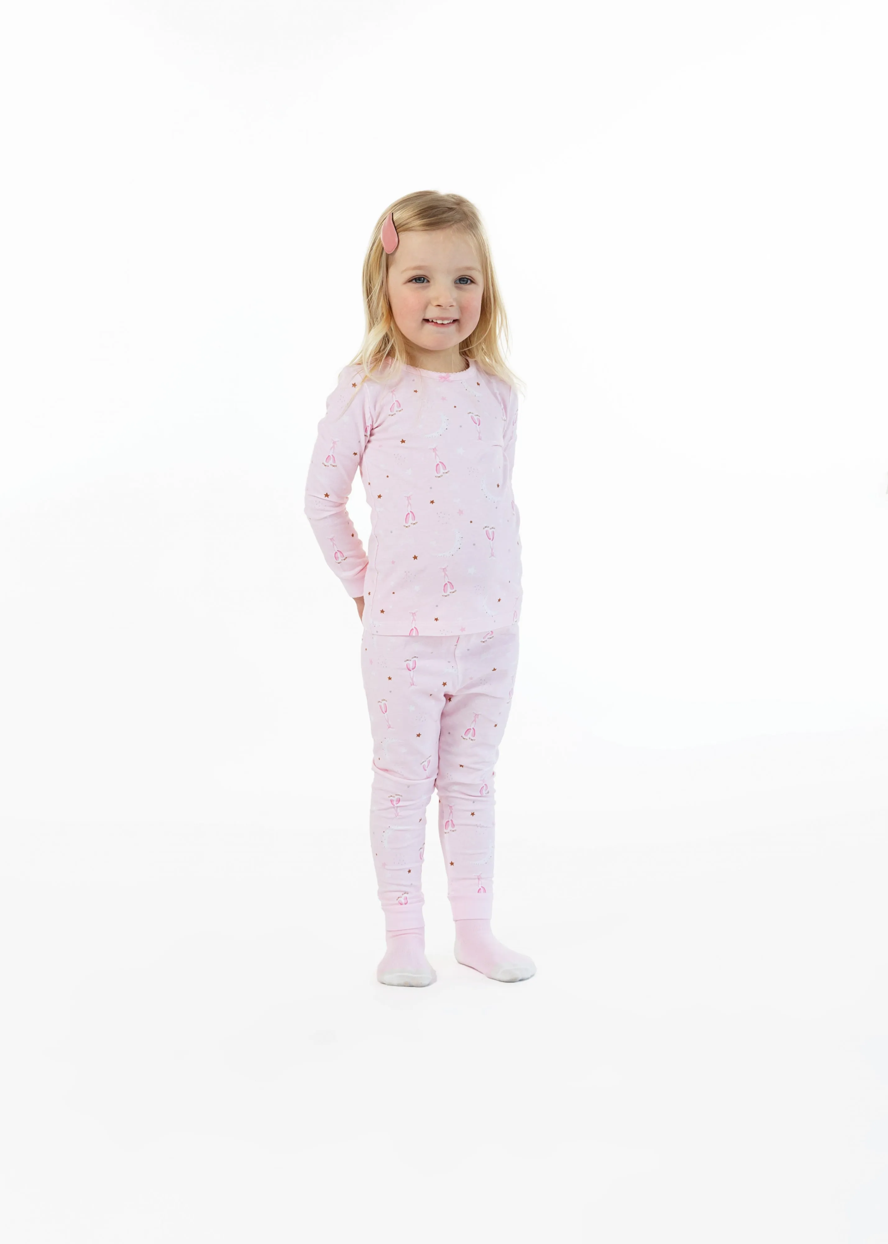 Infant/Toddler Girls Ballerina Dreams Snug Fit 2-Piece Pajama Sleep Set With Matching Socks