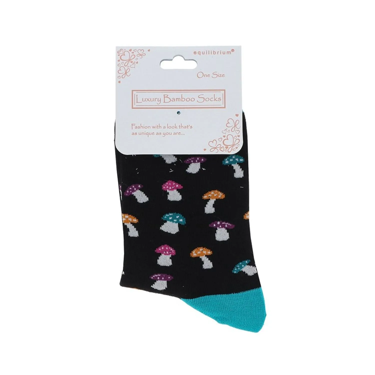 Joe Davies Ladies Bamboo Socks Mushroom Black