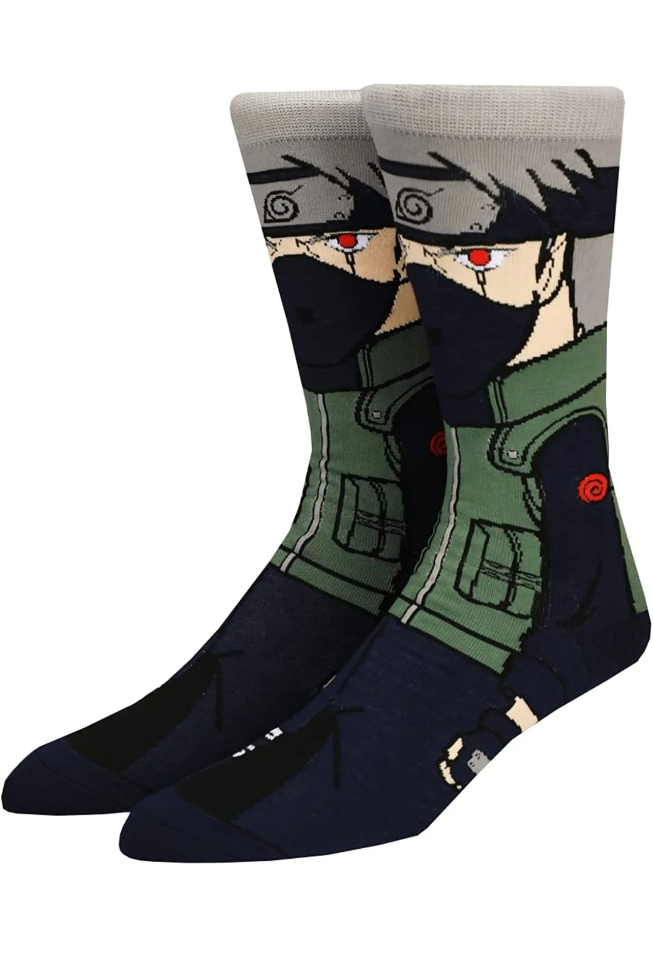 Kakashi Hatake Nartuo Anime Cartoon Socks, Fun Novelty Unisex 360 Degree Artwork Character Designed Crew Socks