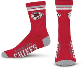 Kansas City Pro Football Socks Adult Team Logo and Colors Large Crew Sport Socks Footwear for Men and Women Game Day Apparel