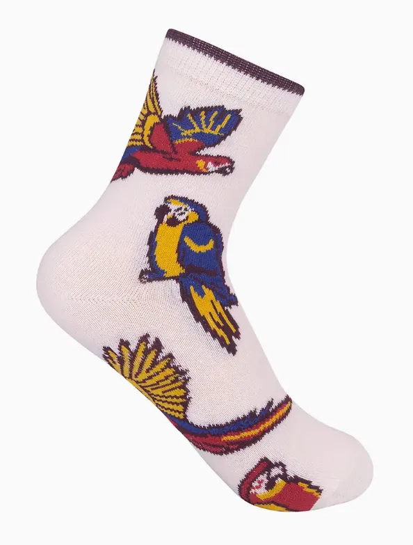 Kids Parrot Macaw Crew Sock