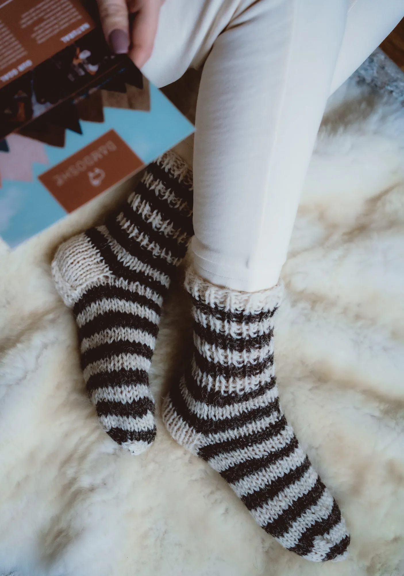 Knitted wool socks