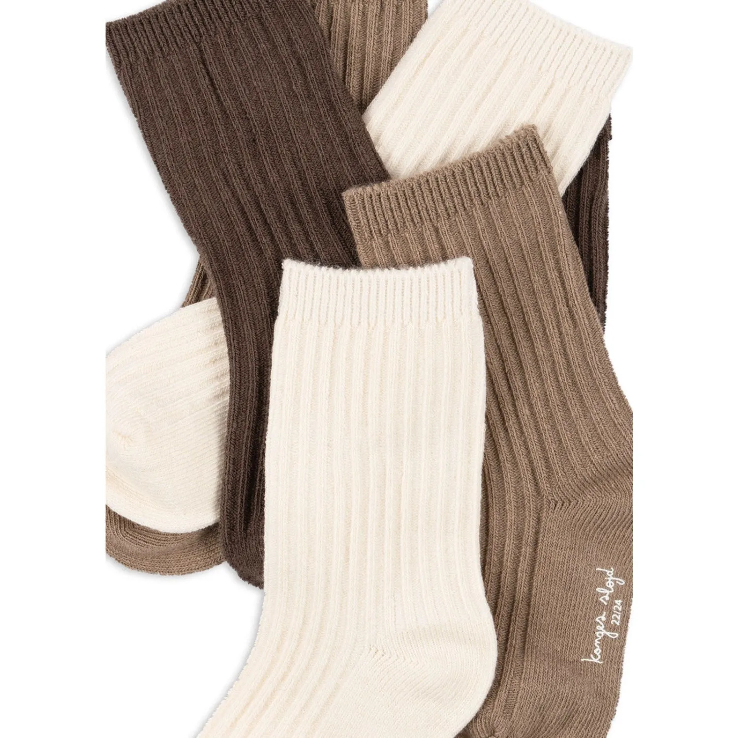 Konges Sløjd Sand/Hazel/Shitake 3 Pack Rib Socks