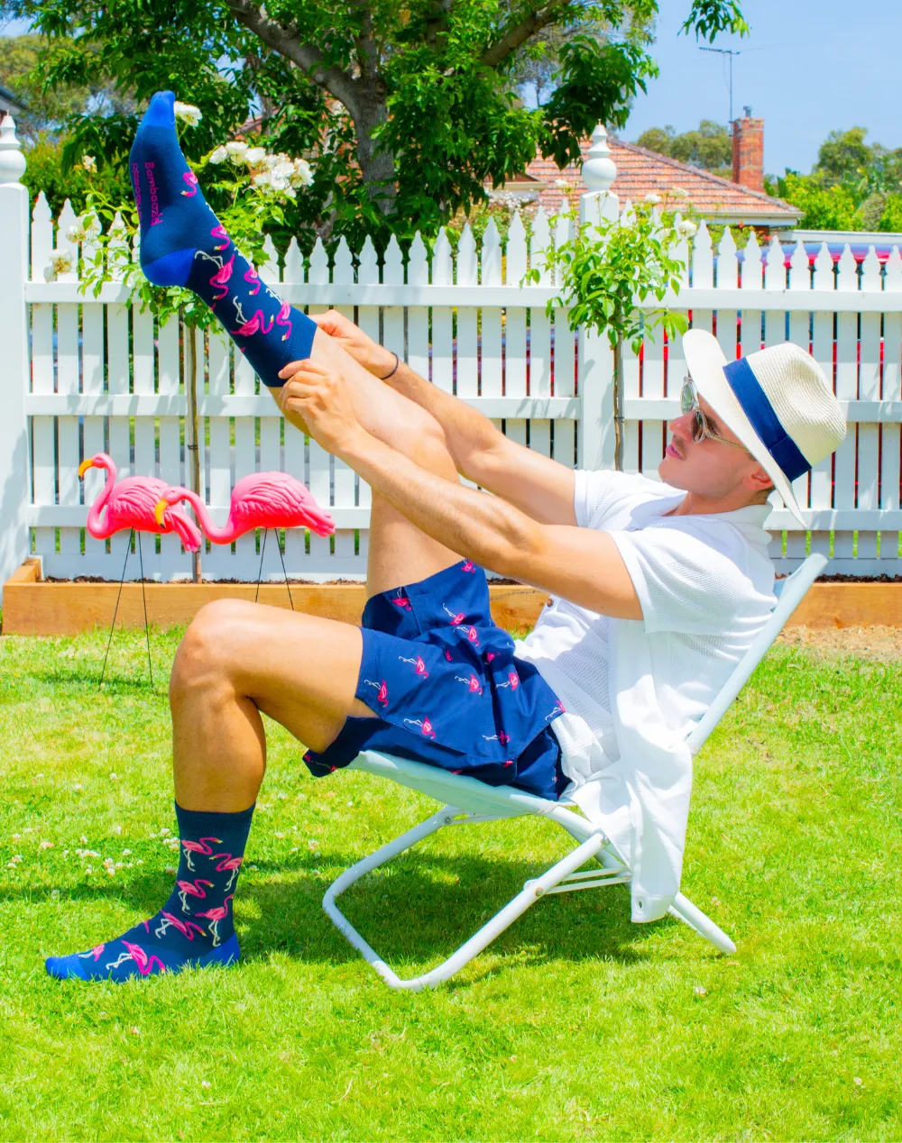 MENS BIG FLAMINGO BAMBOO SOCK