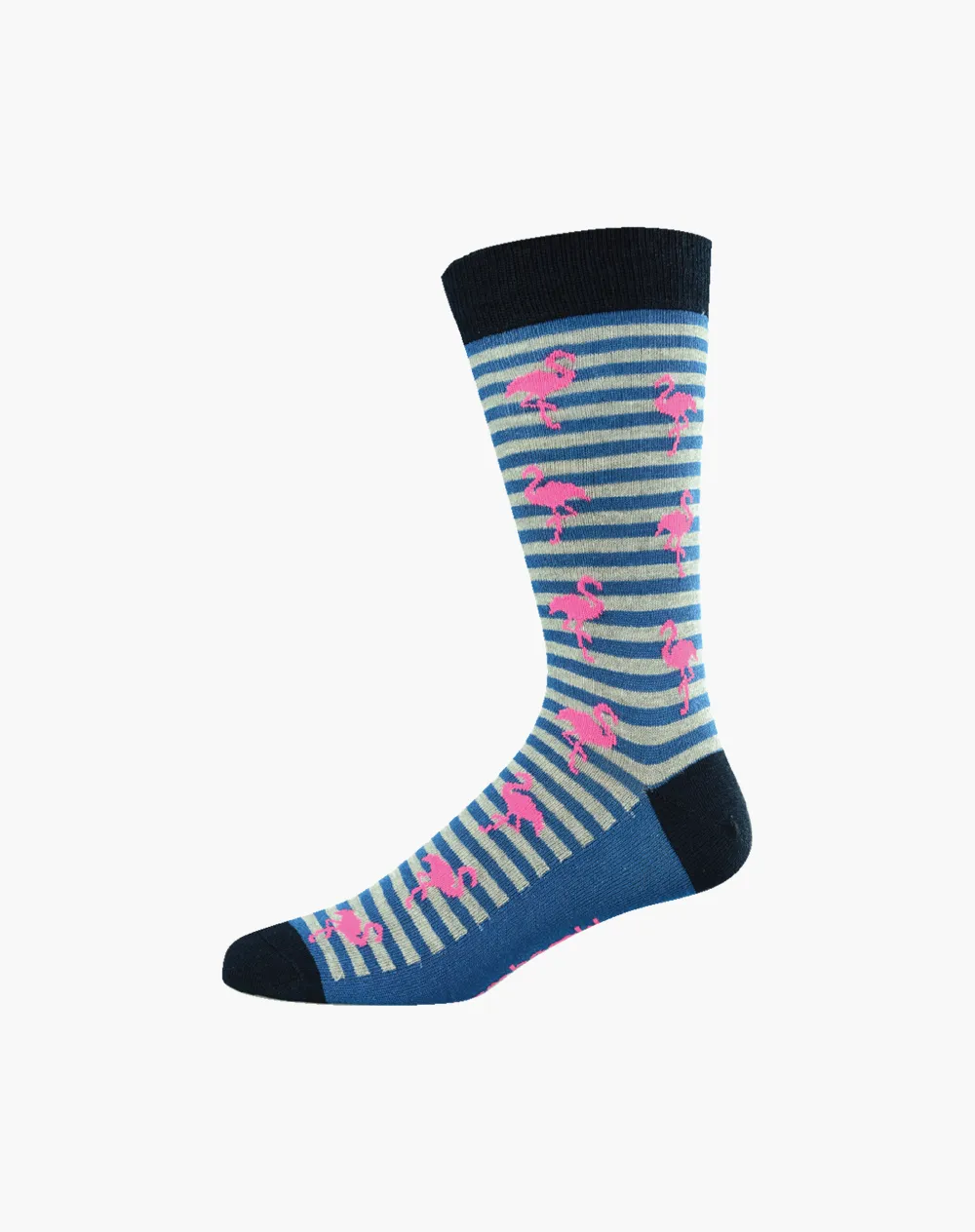 MENS FLAMINGO STRIPE BAMBOO SOCK