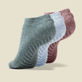 Men's Green, Blue, Maroon Low Cut Ankle Non Skid Socks - 3 pairs