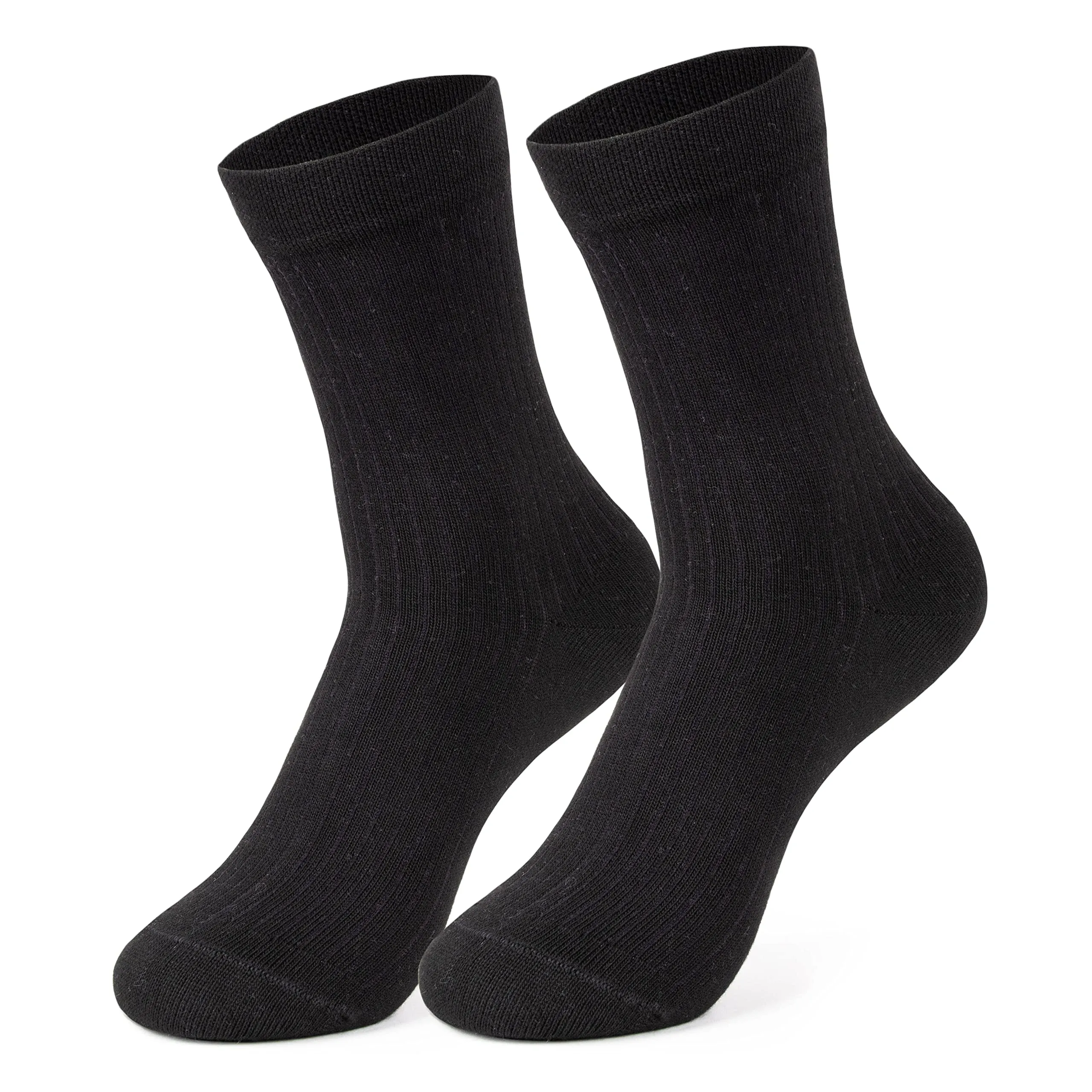 Mush Ultra-Soft, Odorless, Breathable Bamboo Calf Length Formal Socks (Black & White, 4)