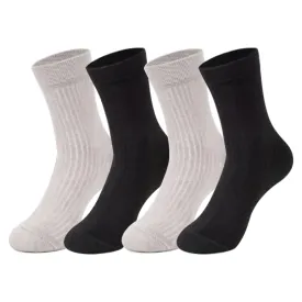 Mush Ultra-Soft, Odorless, Breathable Bamboo Calf Length Formal Socks (Black & White, 4)