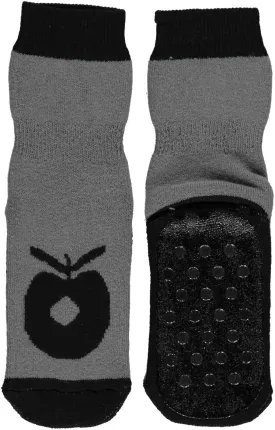 Non-slip ankle socks with big apple