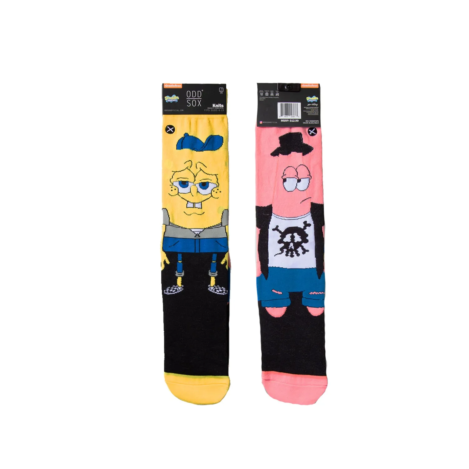 Odd Sox Kids Crew Socks - Spongebob Hipsters (Spongebob Squarepants)