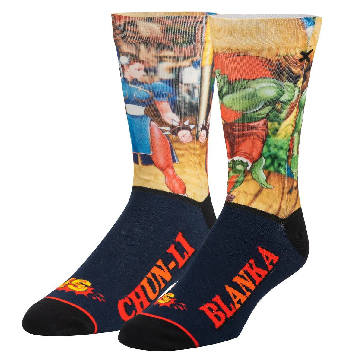 Odd Sox Men's Crew Socks – Chun-Li Vs Blanka (Street Fighter II)