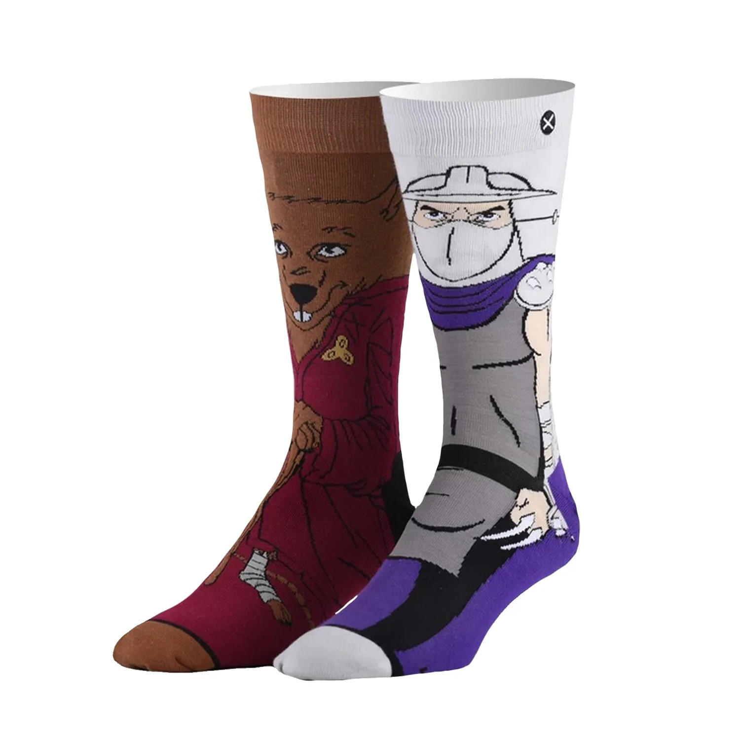 Odd Sox Men's Crew Socks - Splinter & Shredder (TMNT)