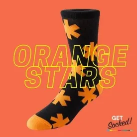 Orange Stars  - Bamboo Socks