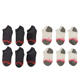 PBG Children Cotton Blend Low Cut Socks, 2-4 Size, Black & White, Seamless, 6 or 12 Pack