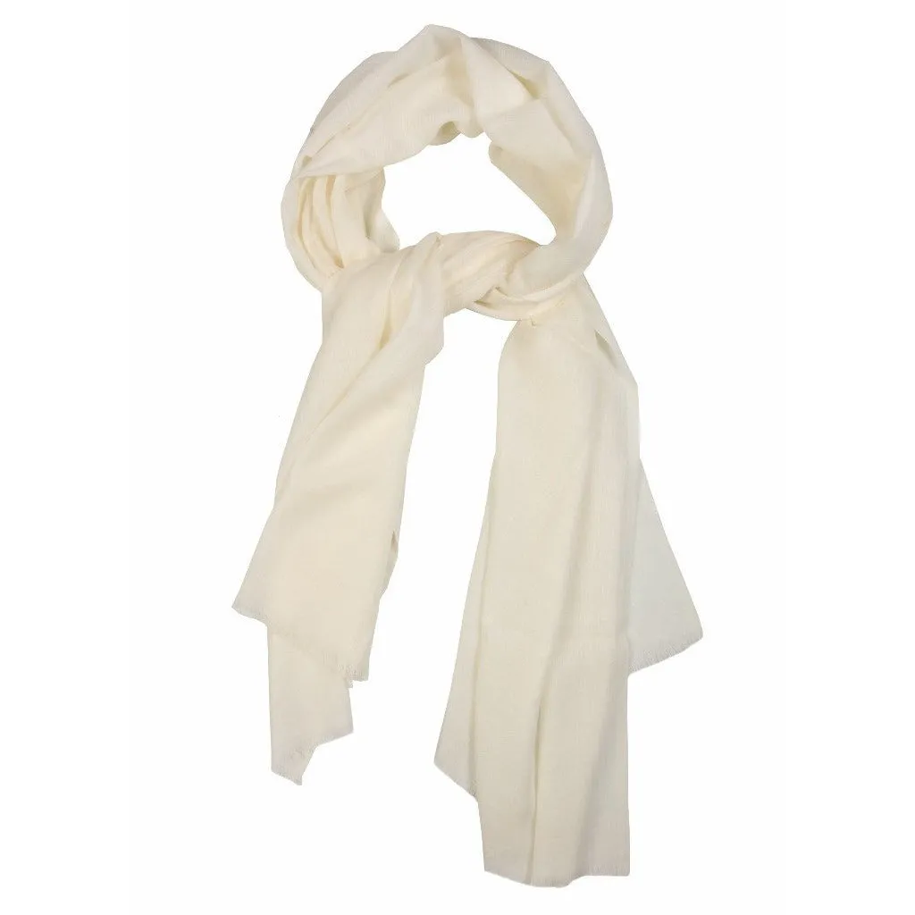 Pearl White Wool Lightweight Scarf