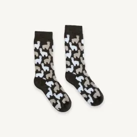 Pokoloko - Alpaca Socks Herd Print Chocolate L/XL