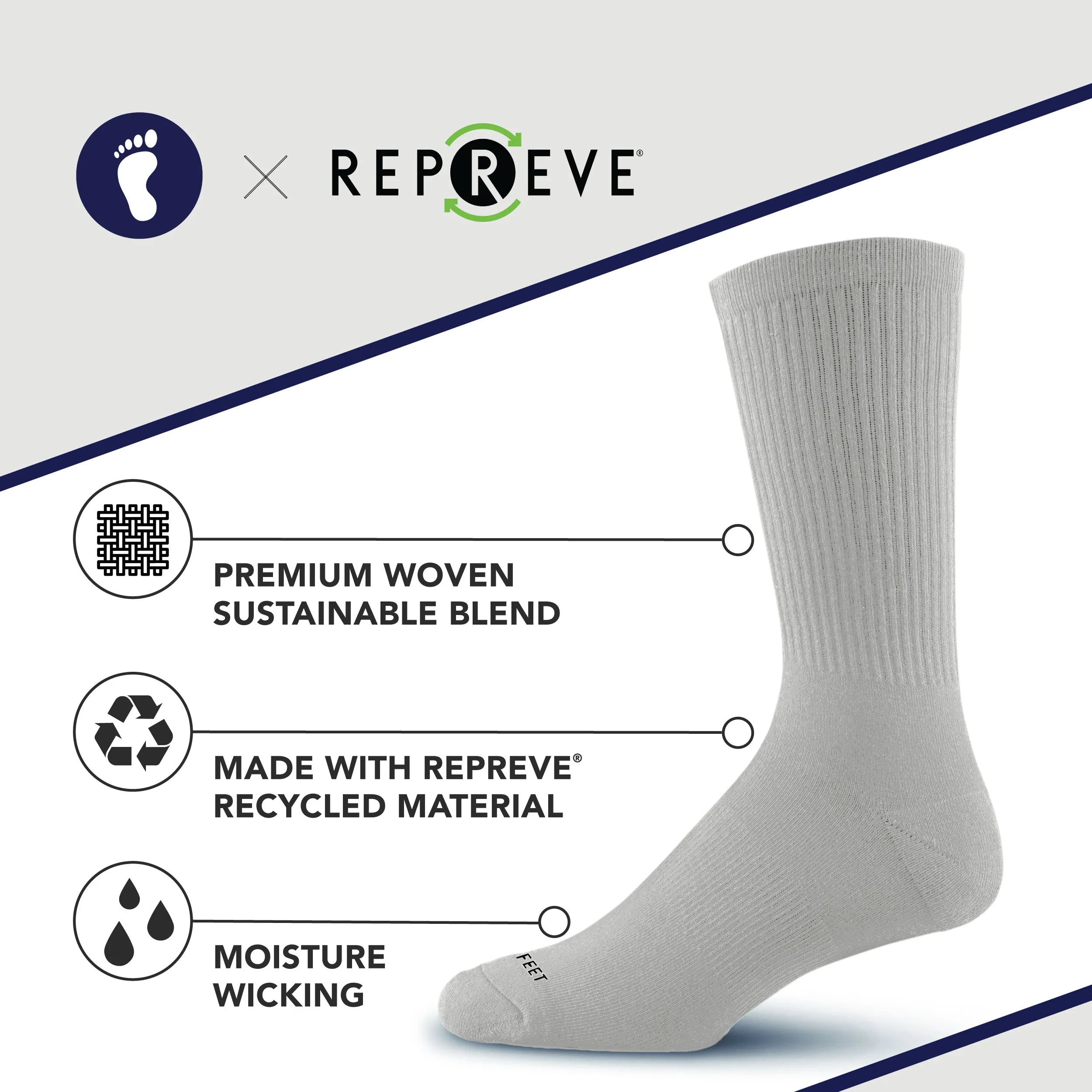 Premium Crew Socks 3 Pack Grey