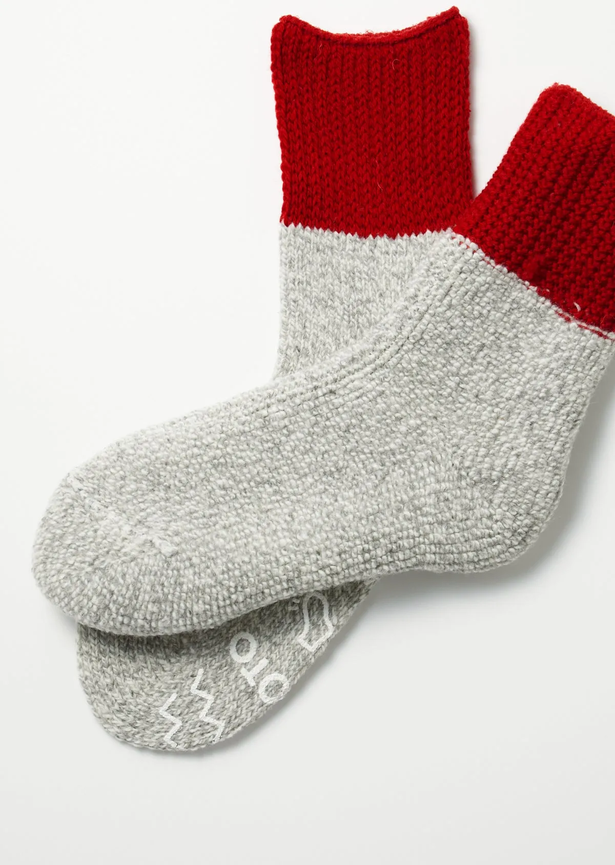 R1486 Retro Winter Room Socks Red/Gray