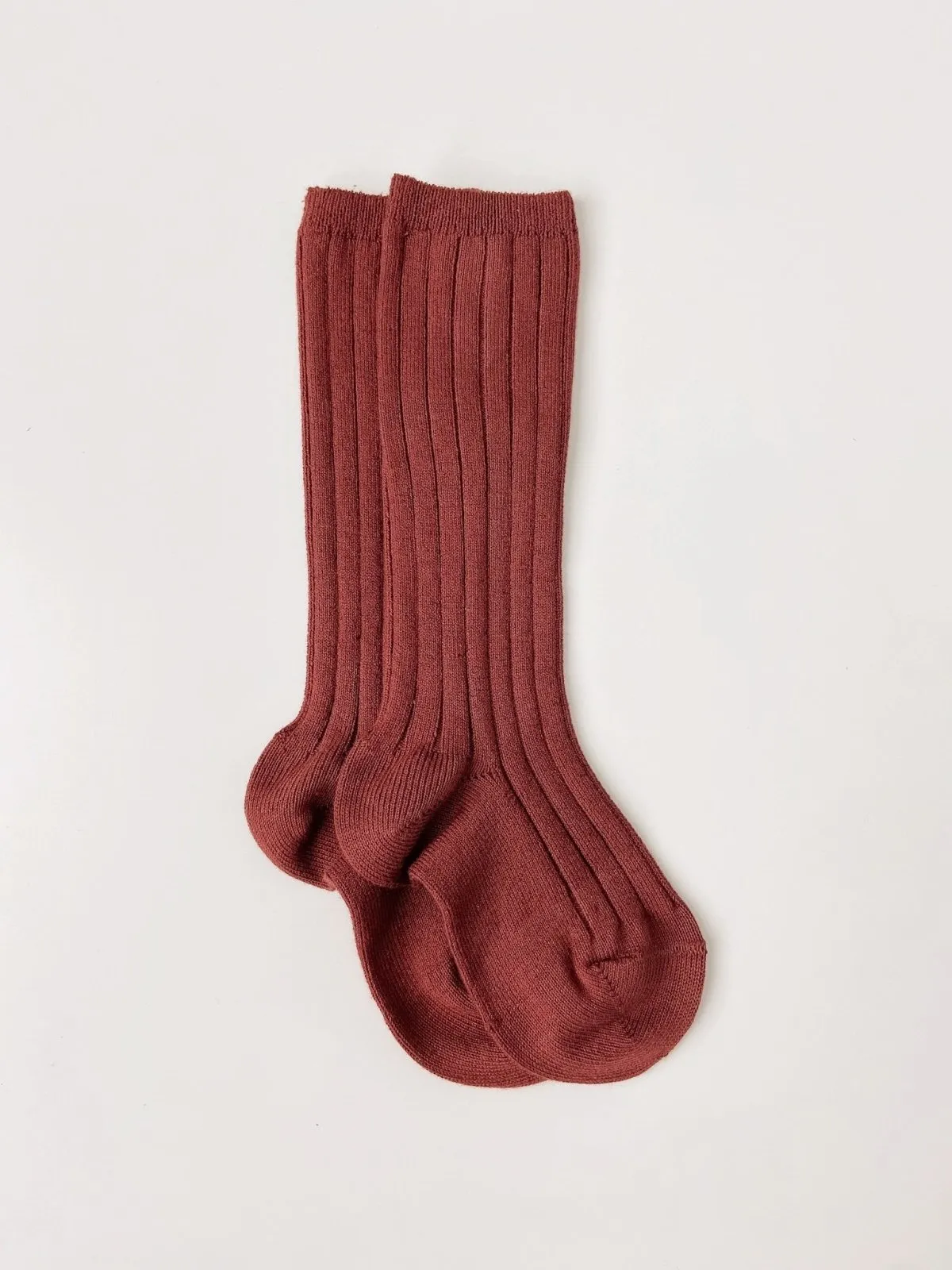 Ribbed Knee Socks // Wine - 385