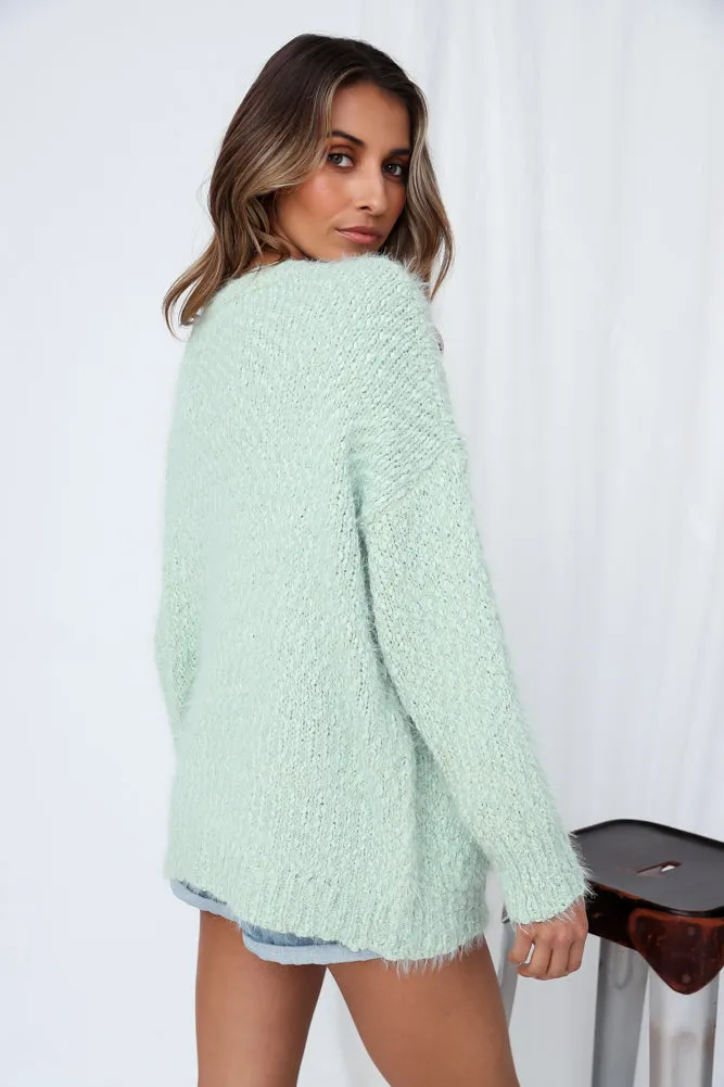 Roman Towns Knit Cardigan Mint