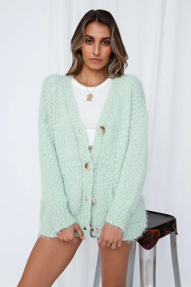 Roman Towns Knit Cardigan Mint