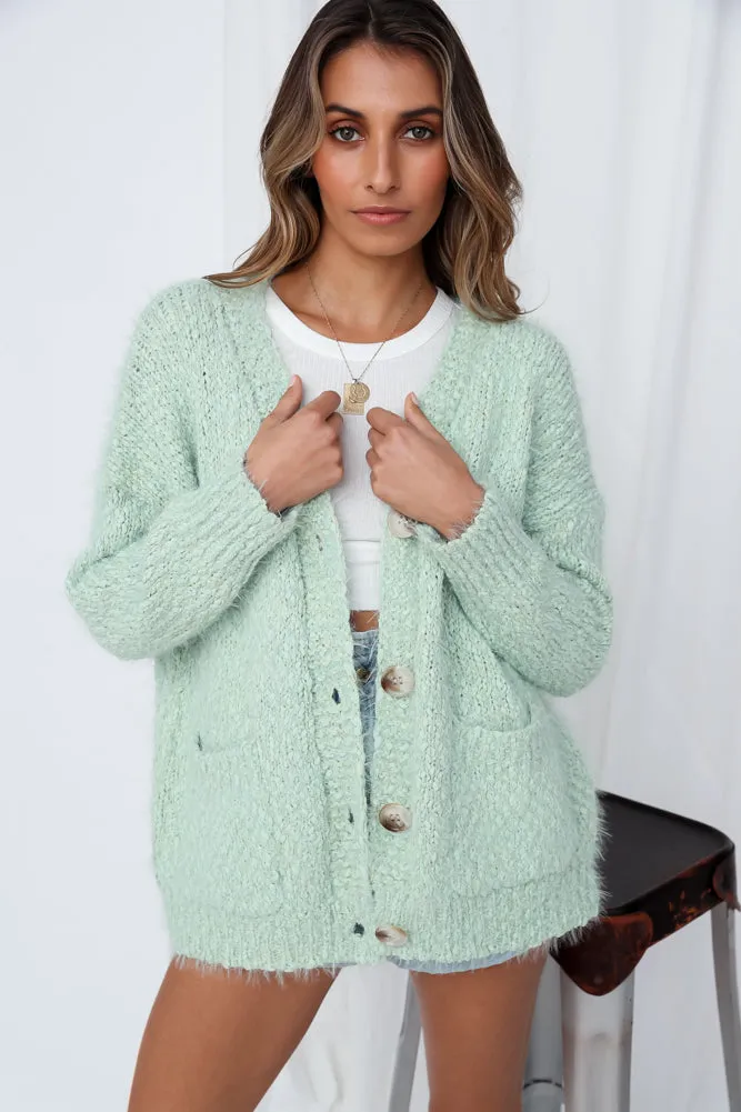 Roman Towns Knit Cardigan Mint