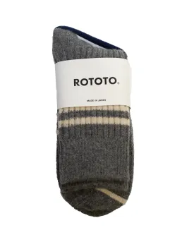 ROTOTO Merino Lambswool Stripe Socks Gray