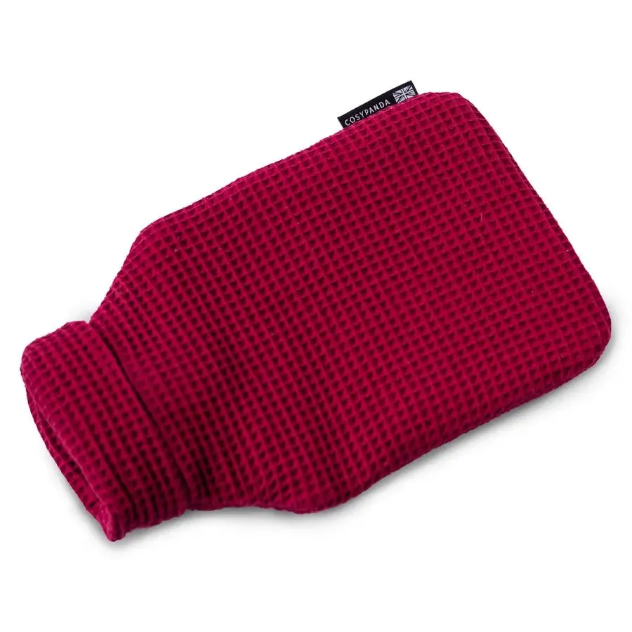 Ruby Red Luxurious 2 Litre Waffle Hot Water Bottle