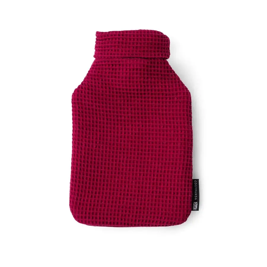 Ruby Red Luxurious 2 Litre Waffle Hot Water Bottle