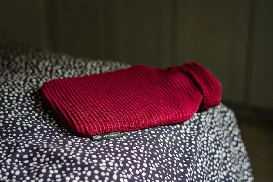 Ruby Red Luxurious 2 Litre Waffle Hot Water Bottle