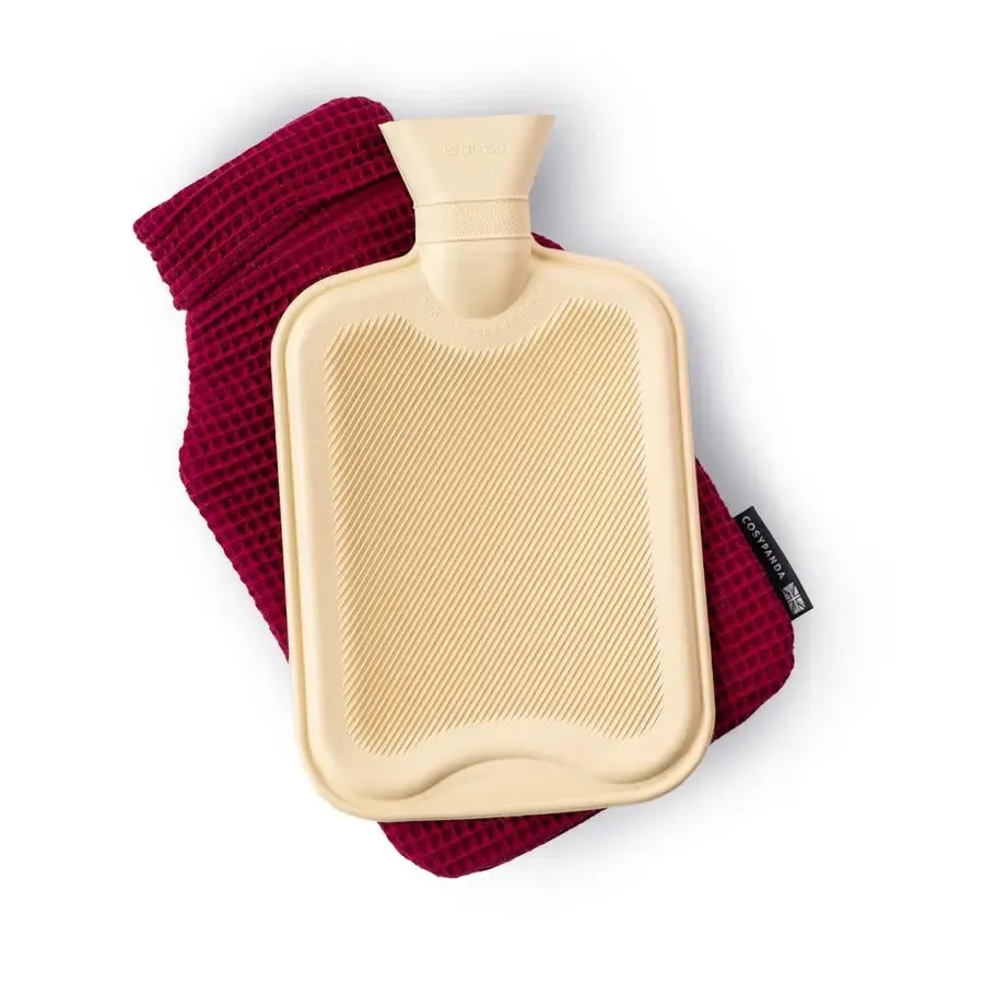 Ruby Red Luxurious 2 Litre Waffle Hot Water Bottle