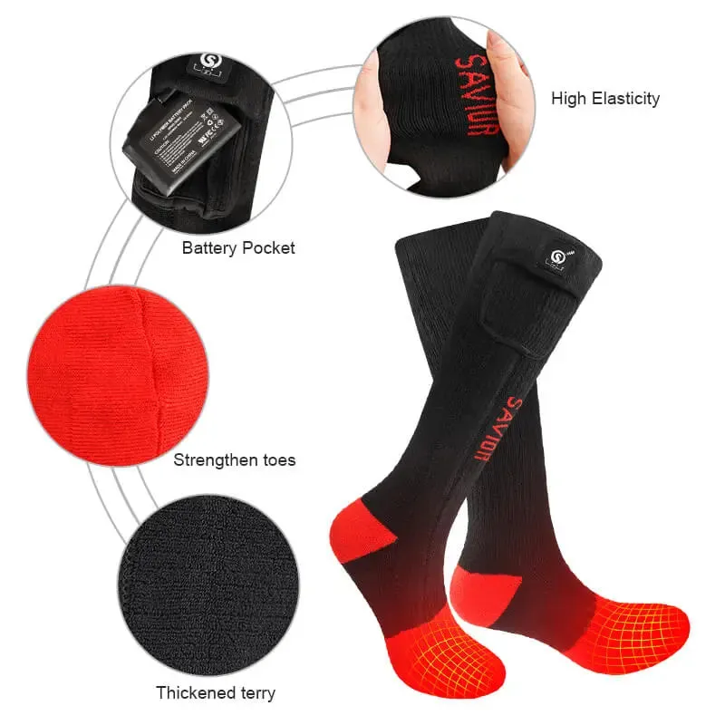 Savior Men Women 7.4V Battery Operated Heated Socks