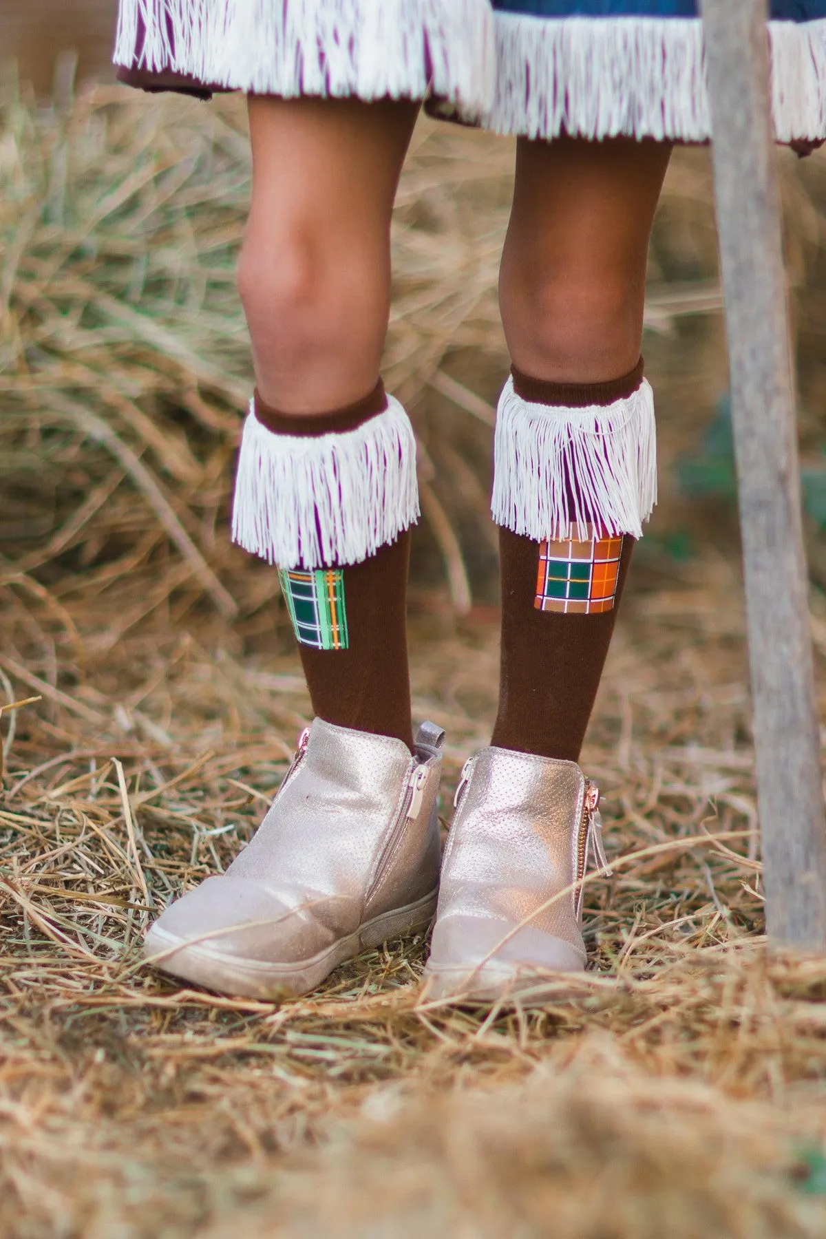 Scarecrow Costume Knee High Socks