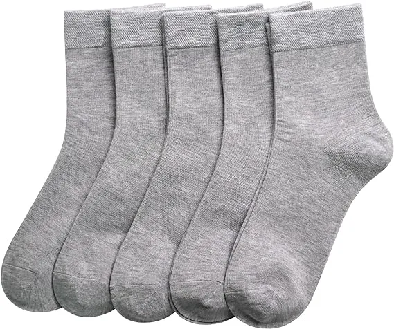 SERISIMPLE Women Ankle Socks Bamboo Crew Thin Ankle Height Boot Lightweight Color Anti Odor Soft Breathable Sock 5 Pairs