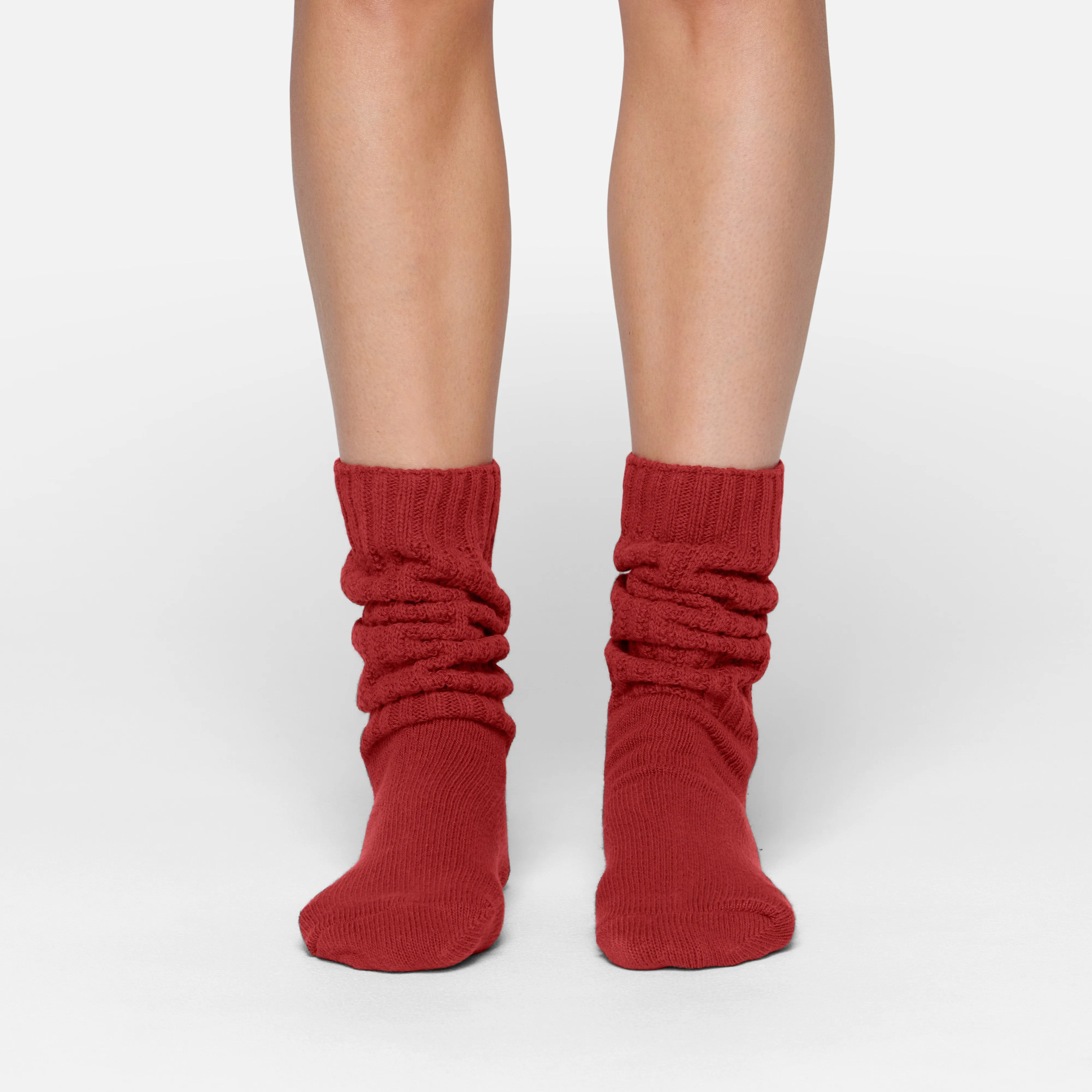 SLOUCHY CABLE SOCK | BRICK