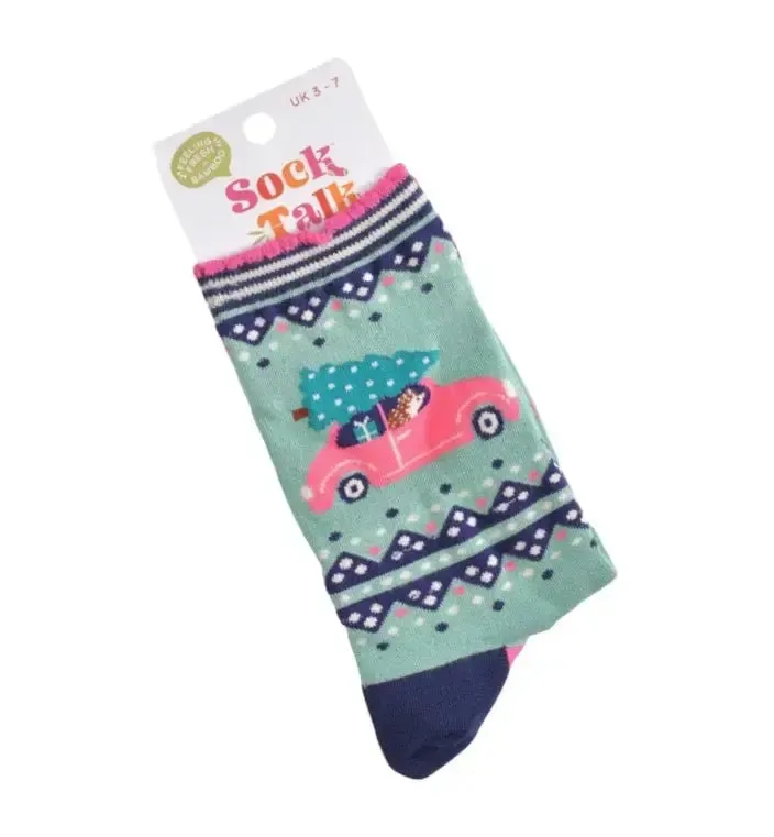 Sock Talk - Christmas Hedgehog Car Socks