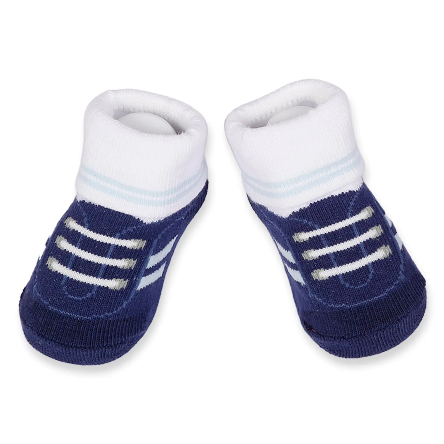 Socks Pack Of 3 Pairs For Newborn Boy Sneaker Print Blue