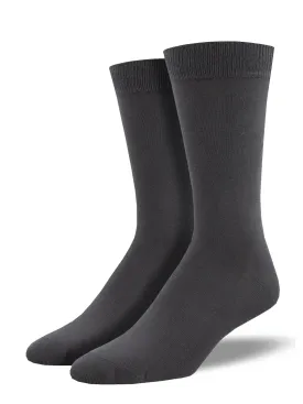 SockSmith Bamboo Men Crew Charcoal  Solid Bamboo