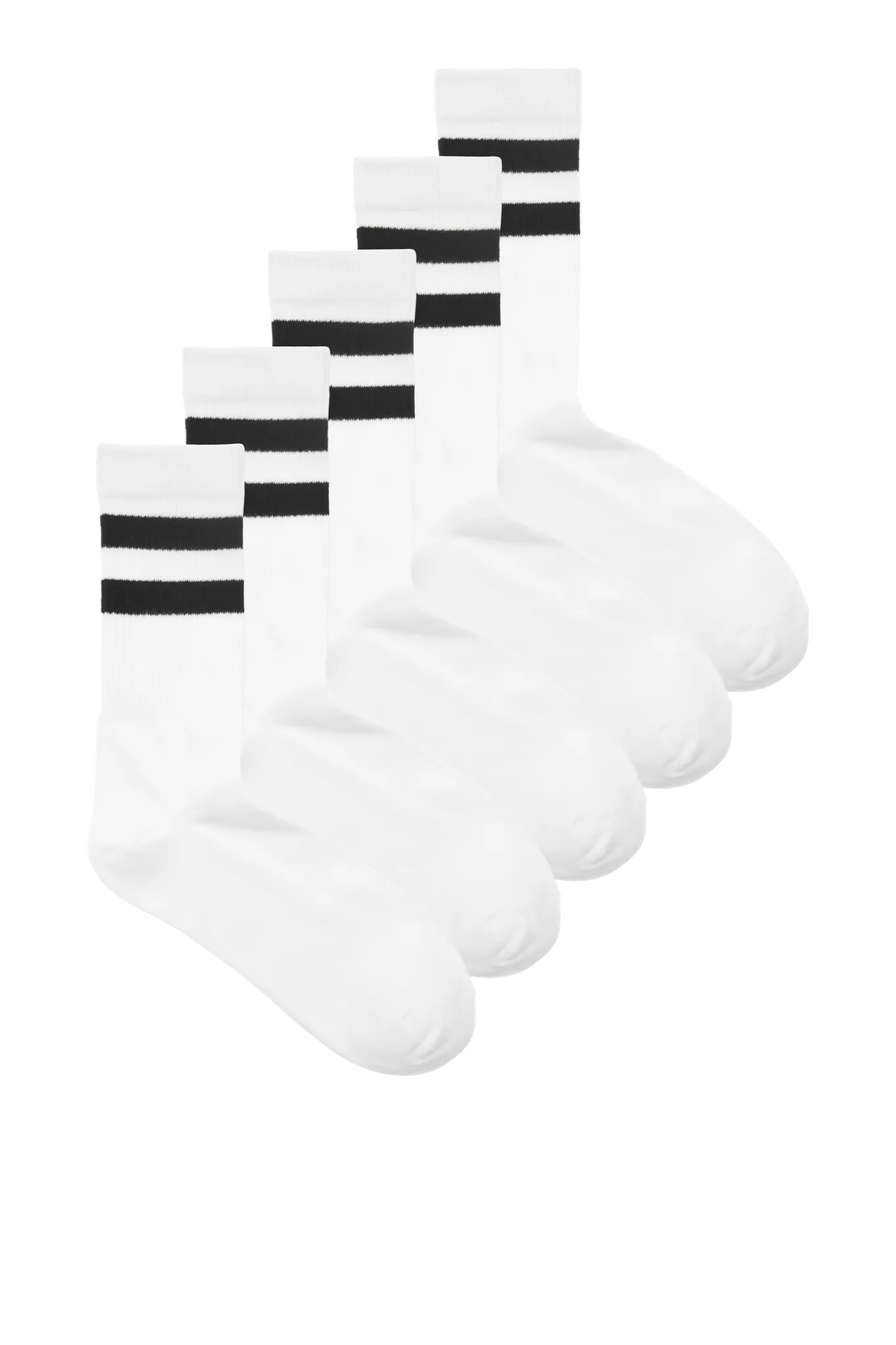 Sports Socks 5 pcs - White/Black