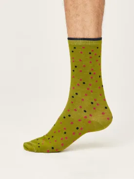 Spotty Socks - Olive Green