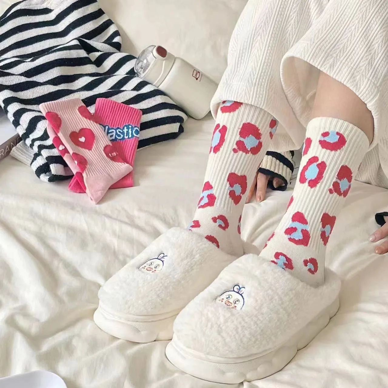 Sweet Strawberry Love Mid-Barrel Socks