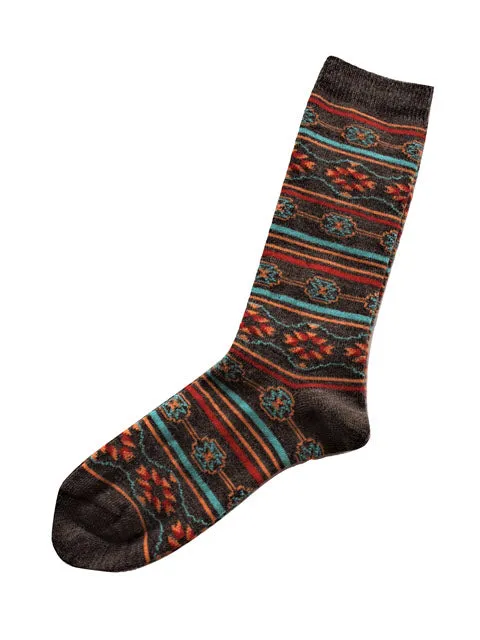 Tey-Art Santa Fe Alpaca Socks- Brown