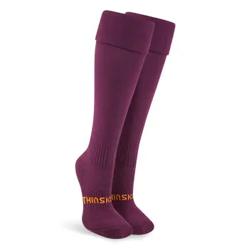 Thinskins Fine Knit Football Socks - Maroon