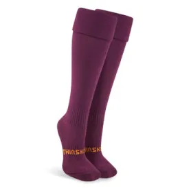 Thinskins Fine Knit Football Socks - Maroon