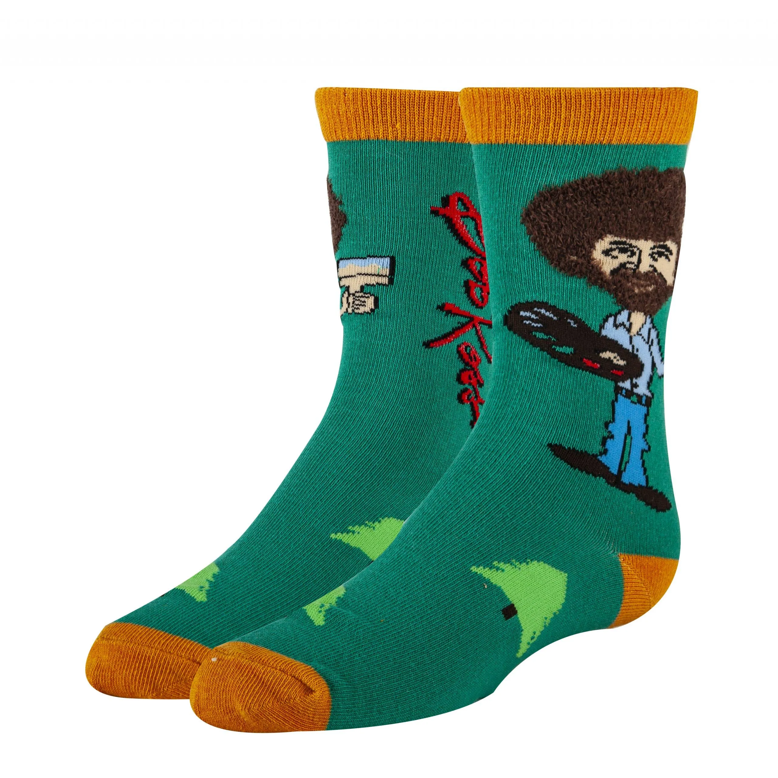 True Bob Ross | Kid's Cotton Crew Funny Socks