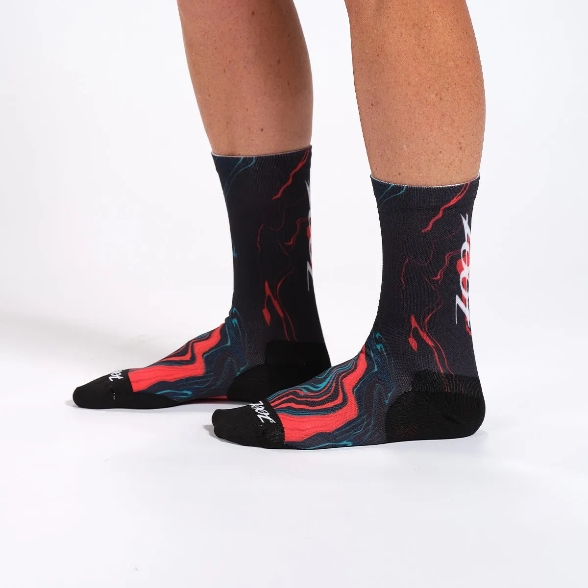 Unisex 6 Inch Sock - Lava